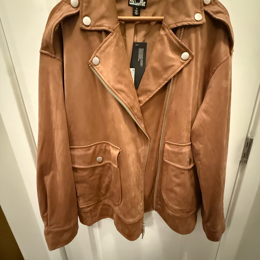 Women’s Tan Suede Military Jacket - Picture 3 of 8
